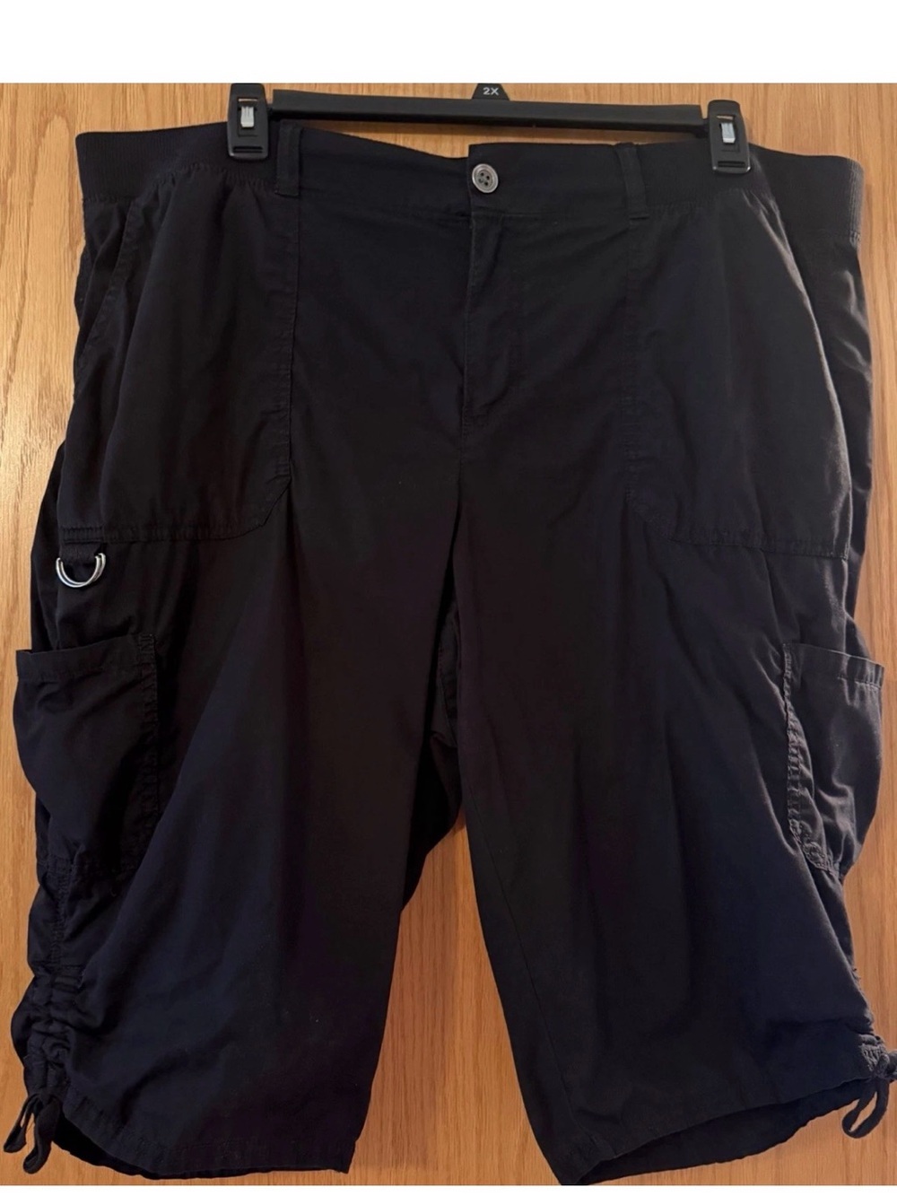Womens Plus EVRI Capri Skimmer Pants, Size 20 EUC Black Pockets, Stretch
